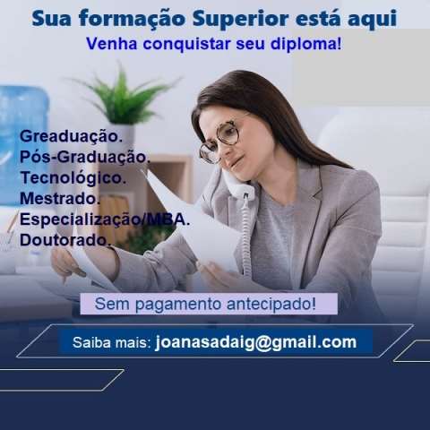 Curso Superior EaD- Não cobramos nada adiantado