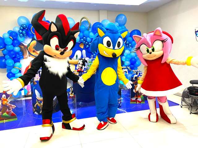 Sonic personagens vivos cover Festa Turma 