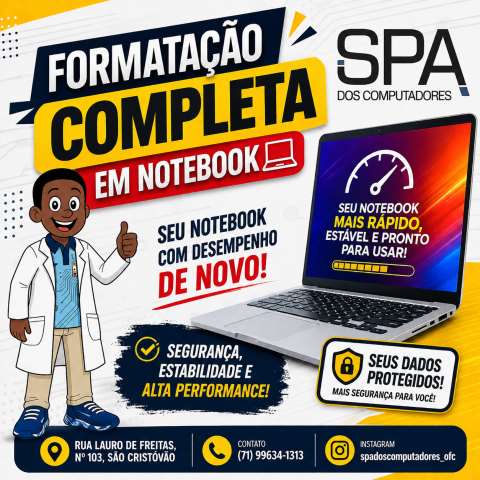 Formatação Completa em Notebook em Salvador Ba